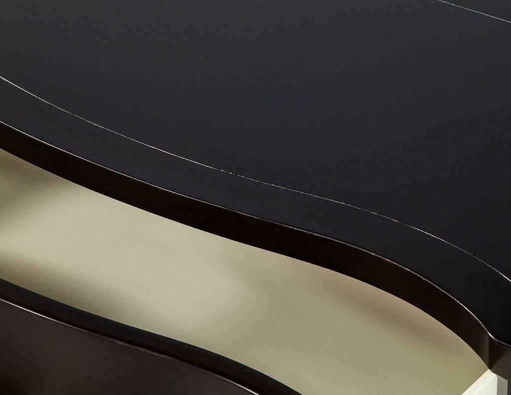 Contemporary Rich Black Lacquered Traditional Chest