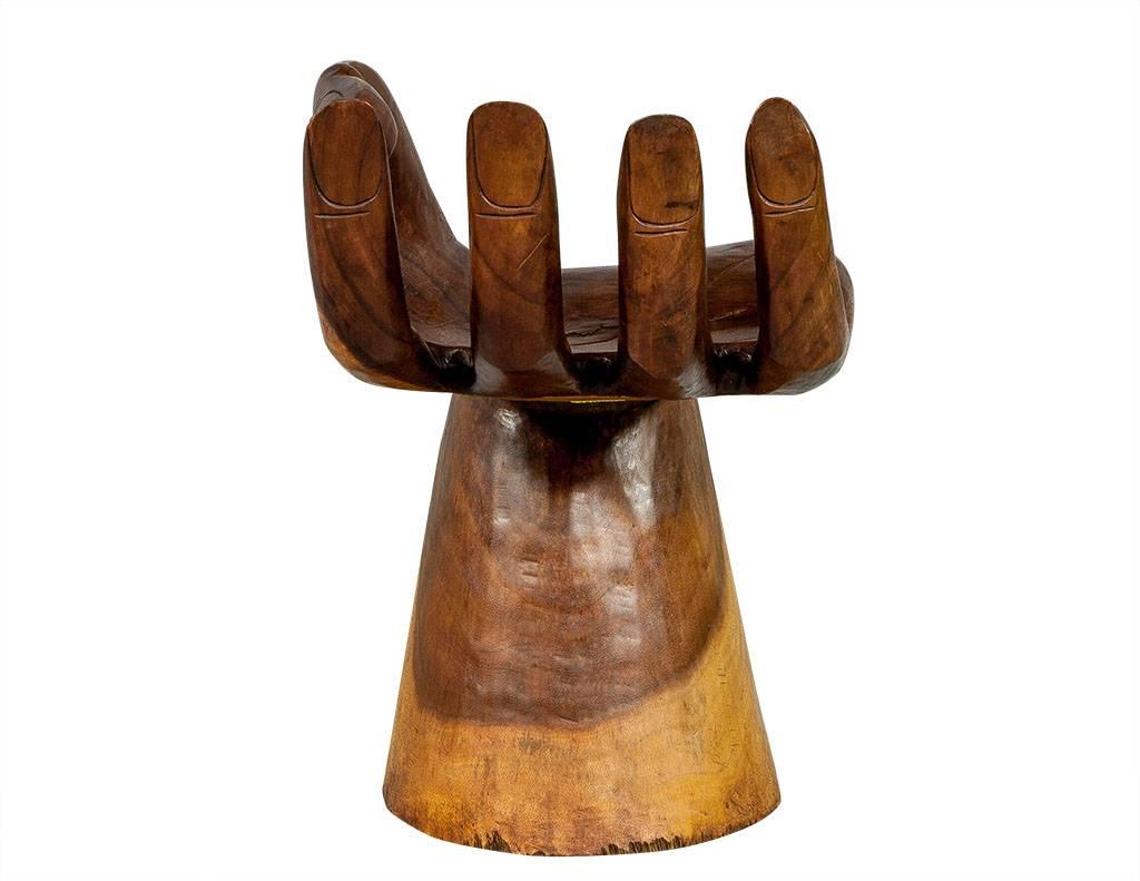 Modern Pedro Friedeberg Style Carved Hand Chair