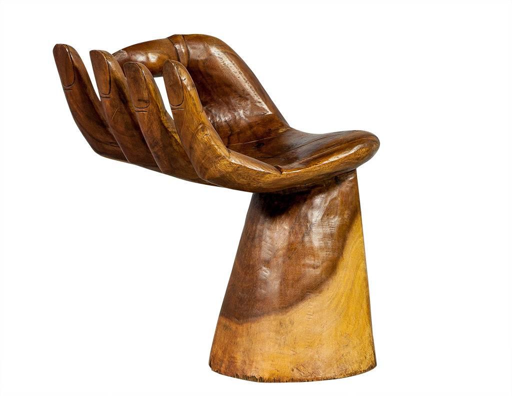 American Pedro Friedeberg Style Carved Hand Chair