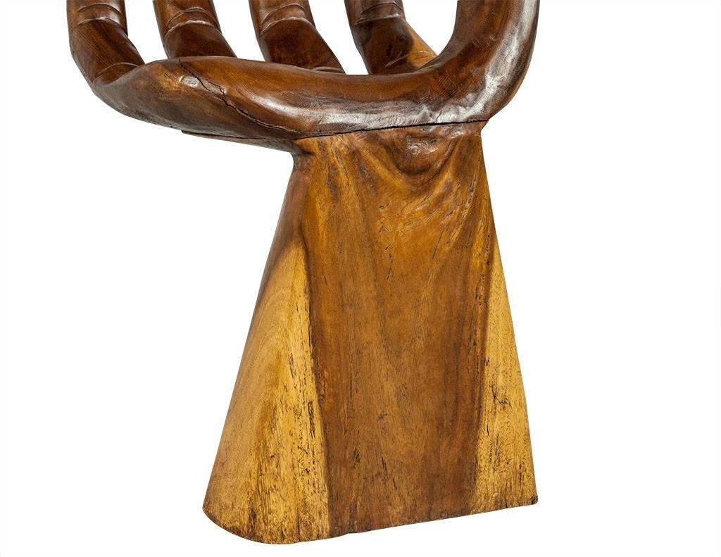 Pedro Friedeberg Style Carved Hand Chair In Good Condition In North York, ON