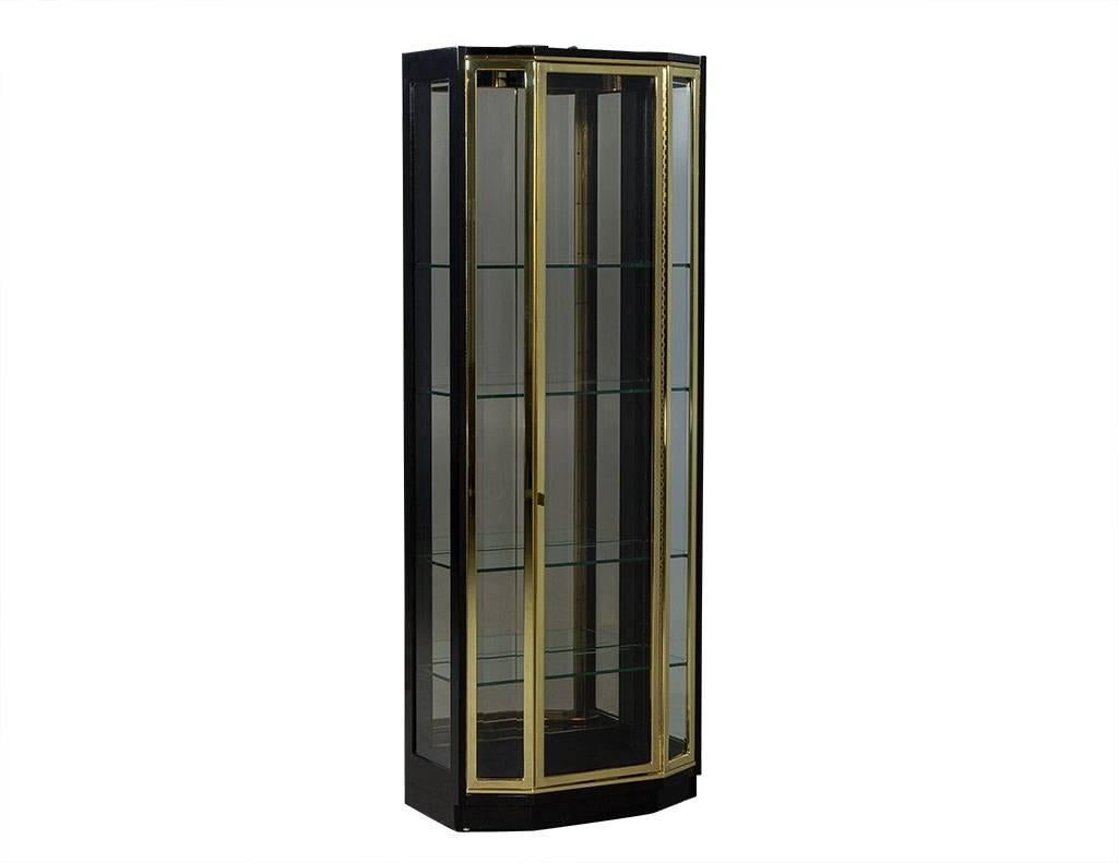 brass glass curio cabinet