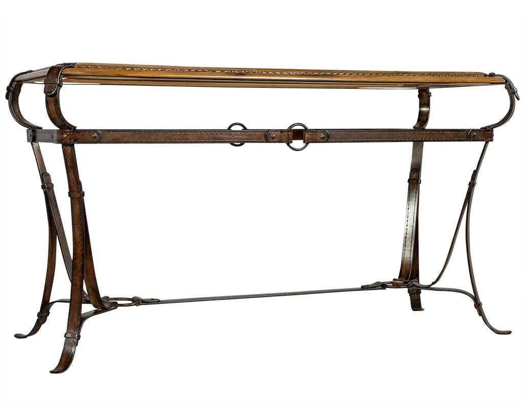 Rancho Monterey Decorative Strapped Console Table