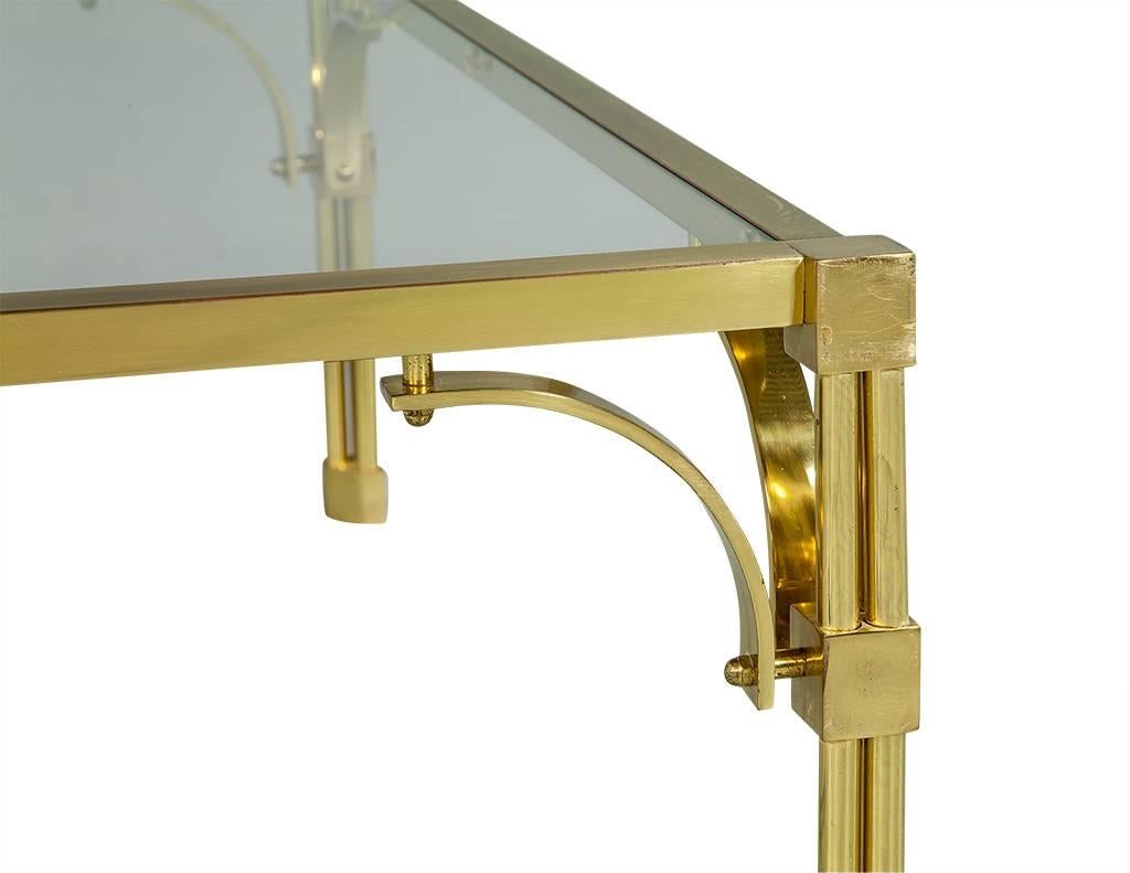 Vintage Brass and Glass Chinoiserie Style Cocktail Table In Good Condition In North York, ON