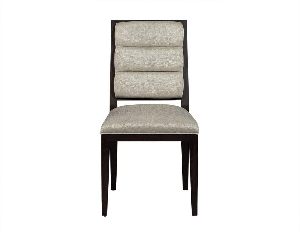 Modern Set of 12 Carrocel Roll Back Deco Side Chairs in Taupe
