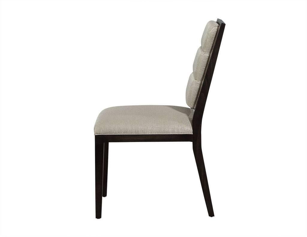 Set of 12 Carrocel Roll Back Deco Side Chairs in Taupe In Excellent Condition In North York, ON