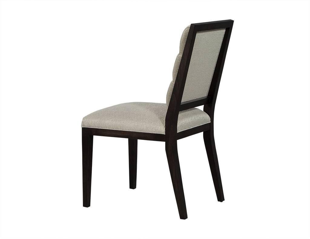 Contemporary Set of 12 Carrocel Roll Back Deco Side Chairs in Taupe