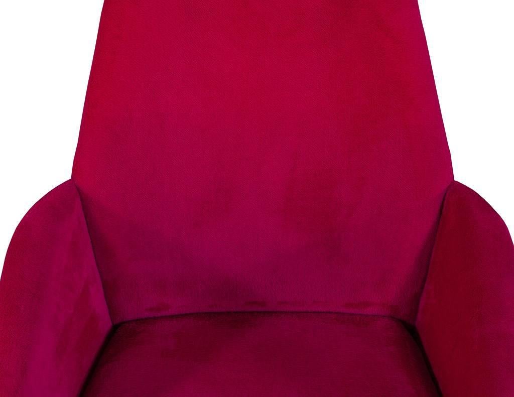 Set of Four Adrian Pearsall Brutalist Dining Chairs in Fuschia 1