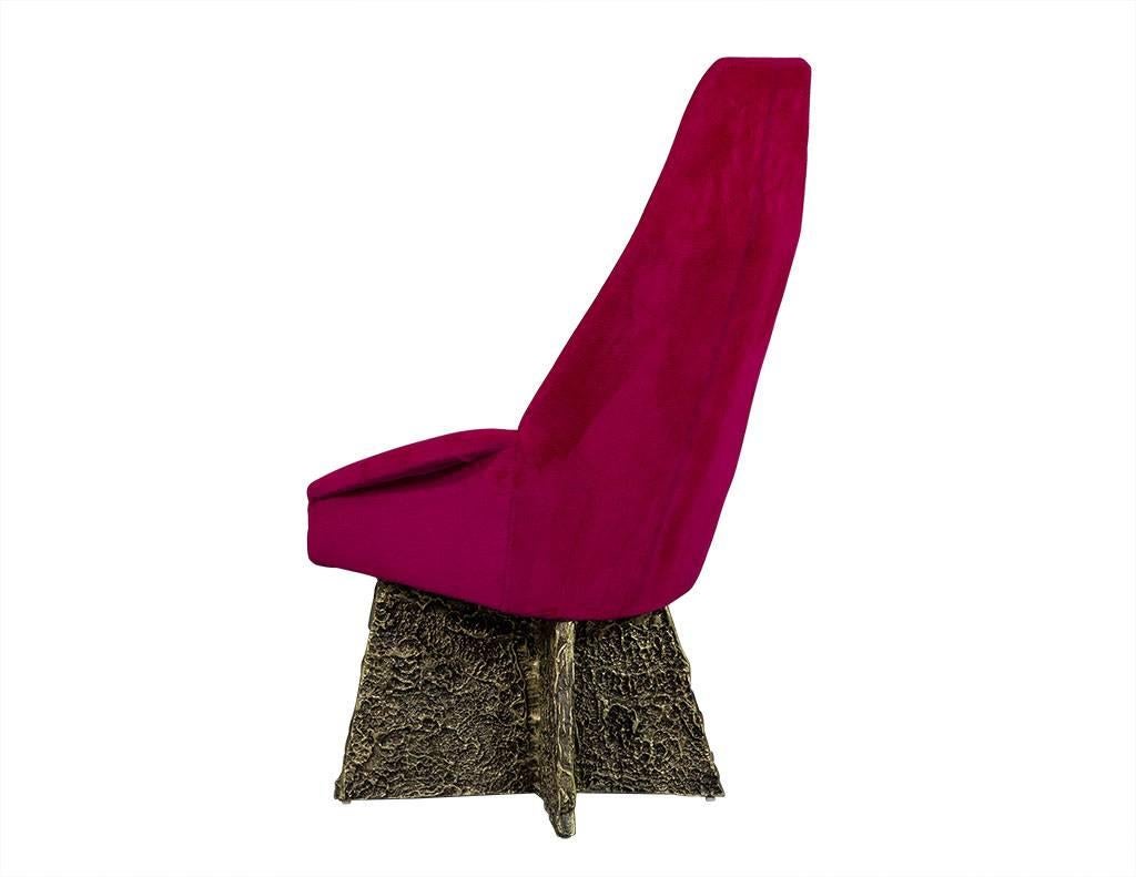 Set of Four Adrian Pearsall Brutalist Dining Chairs in Fuschia 2