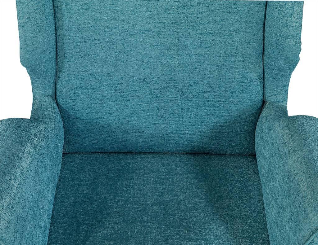 Pair of Mid-Century Style Armchairs in Teal 1