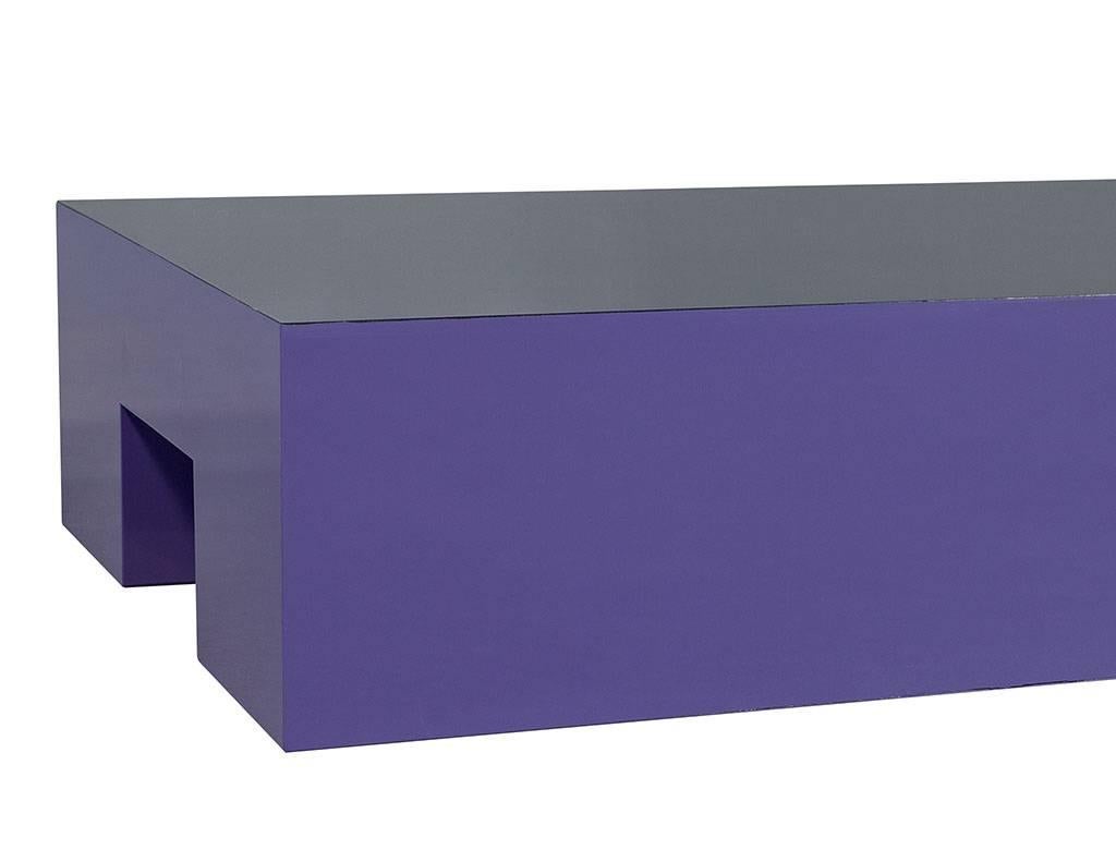 Carrocel Custom Purple Block Cocktail Table In Excellent Condition For Sale In North York, ON