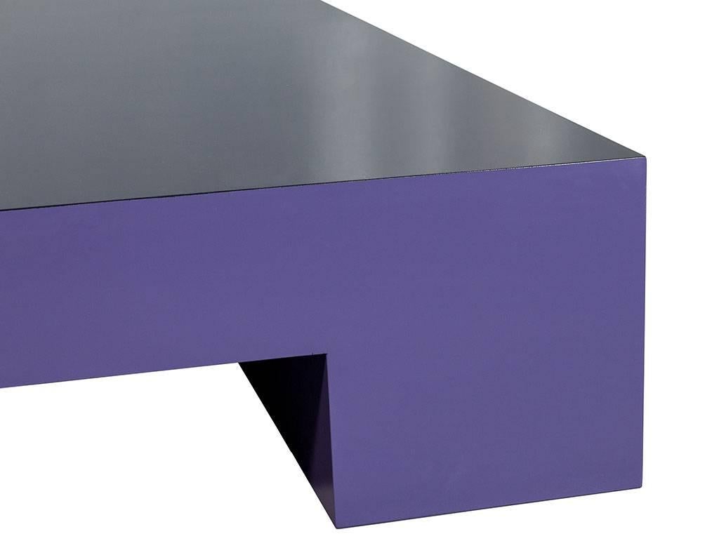 Contemporary Carrocel Custom Purple Block Cocktail Table For Sale