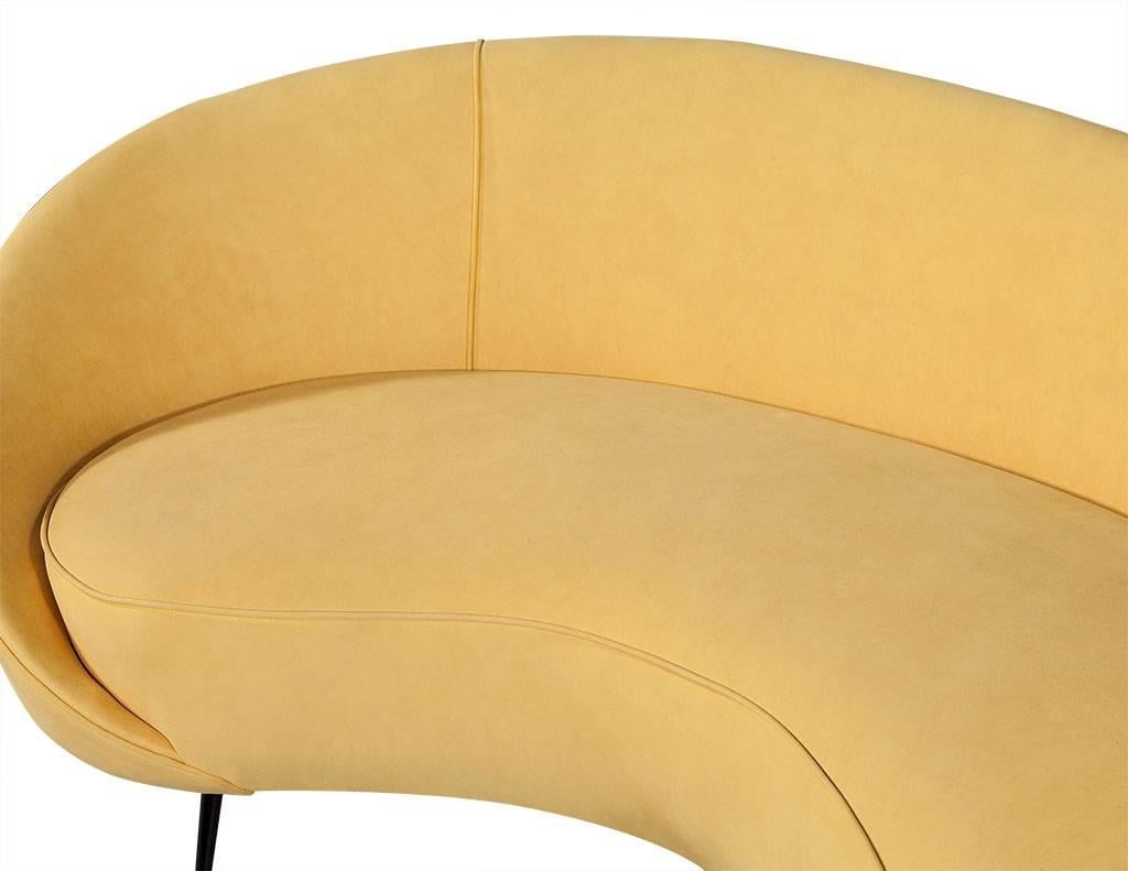 Italian Retro Crescent Shaped Sofa in Manner of Federico Munari