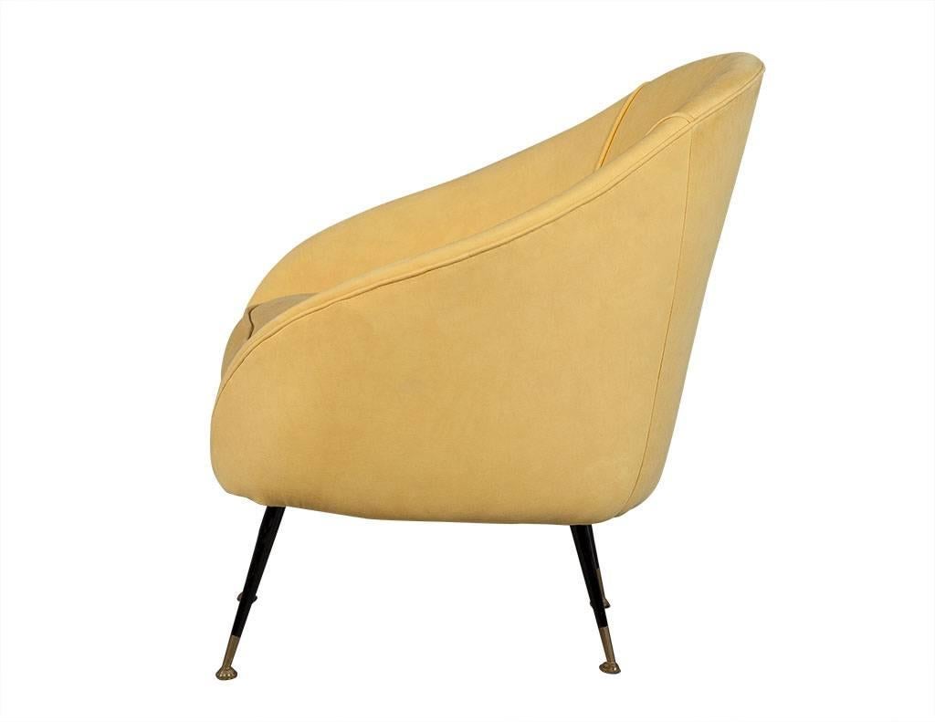 Mid-Century Modern Retro Crescent Shaped Chair in Manner of Federico Munari