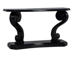 Black Lacquer Scroll Console