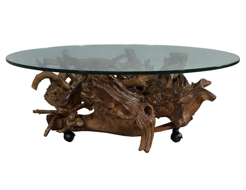 vintage driftwood coffee table