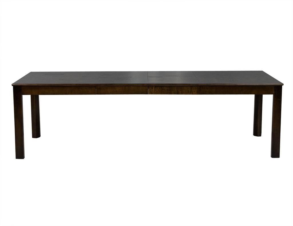 American Mid-Century Milo Baughman Style Burl Wood Dining Table