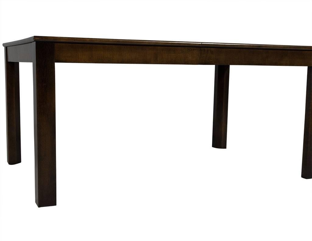Mid-Century Milo Baughman Style Burl Wood Dining Table In Excellent Condition In North York, ON