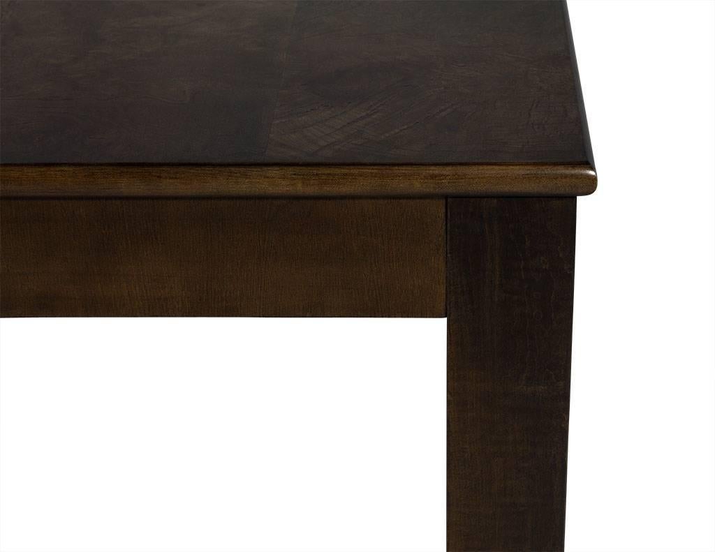Elm Mid-Century Milo Baughman Style Burl Wood Dining Table