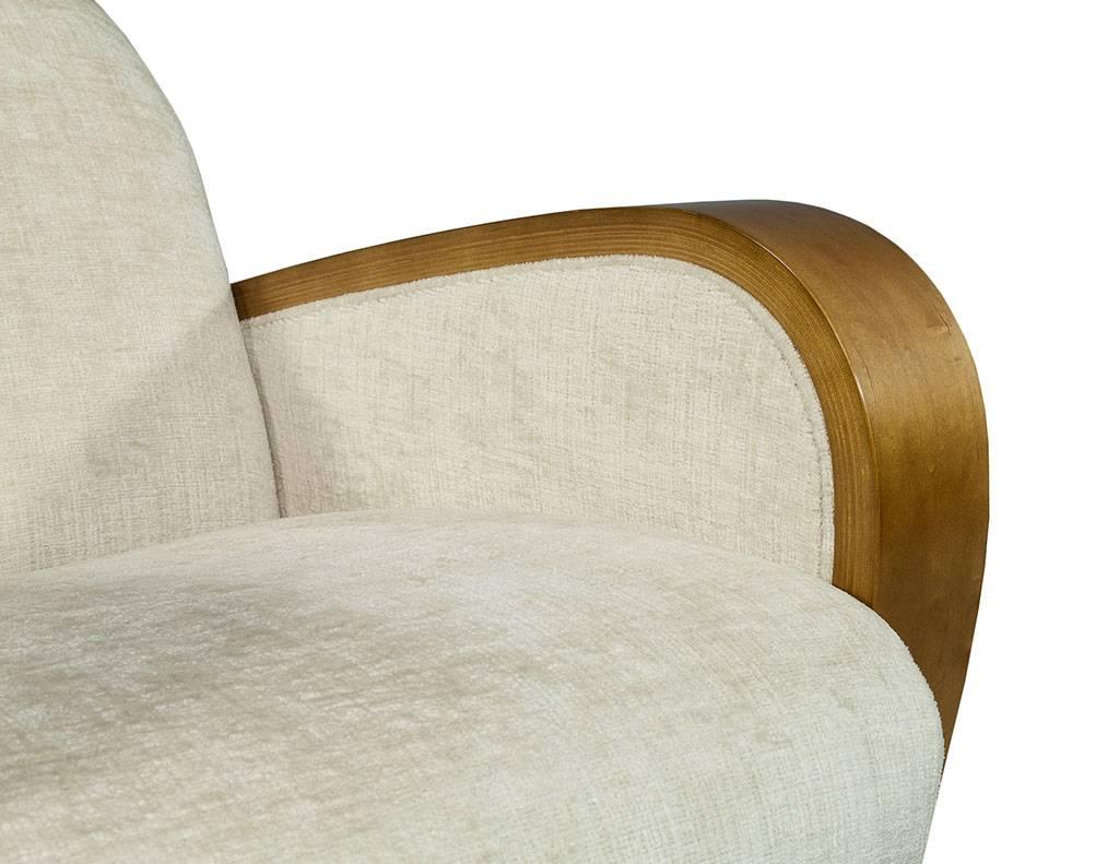 Pair of Art Deco Style Chenille Armchairs 1