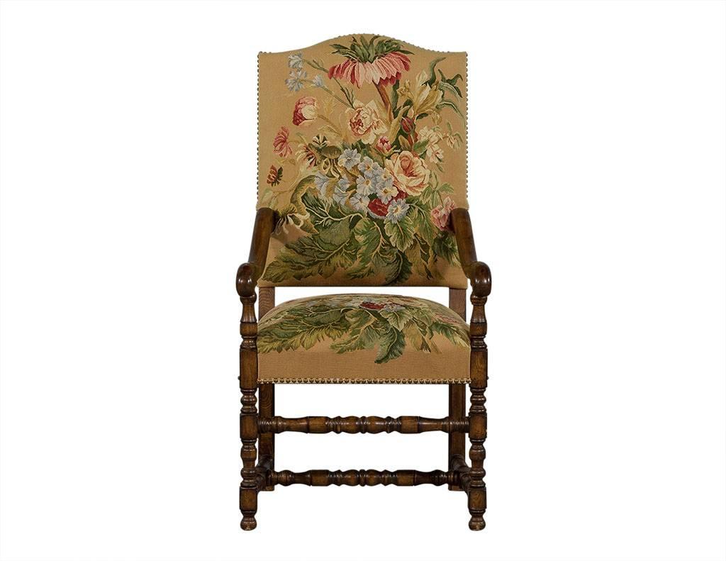 Set of 12 Tudor Style French Dining Chairs In Good Condition In North York, ON