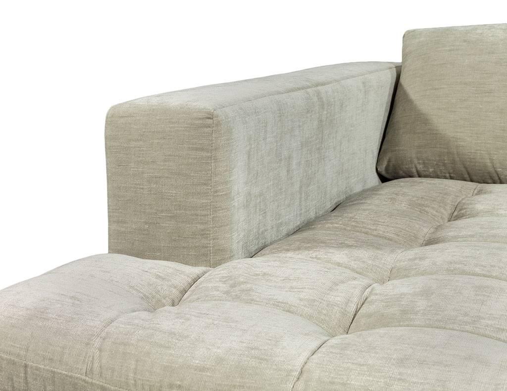 grey velvet sectional sofa