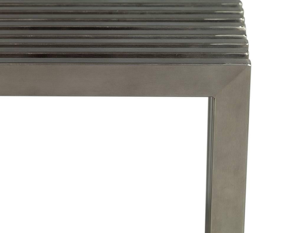 stainless steel end table