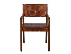 Safari Woven Leather Arm Desk Chair