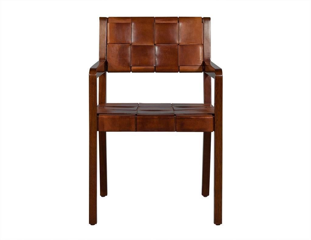 Safari Woven Leather Arm Desk Chair 1