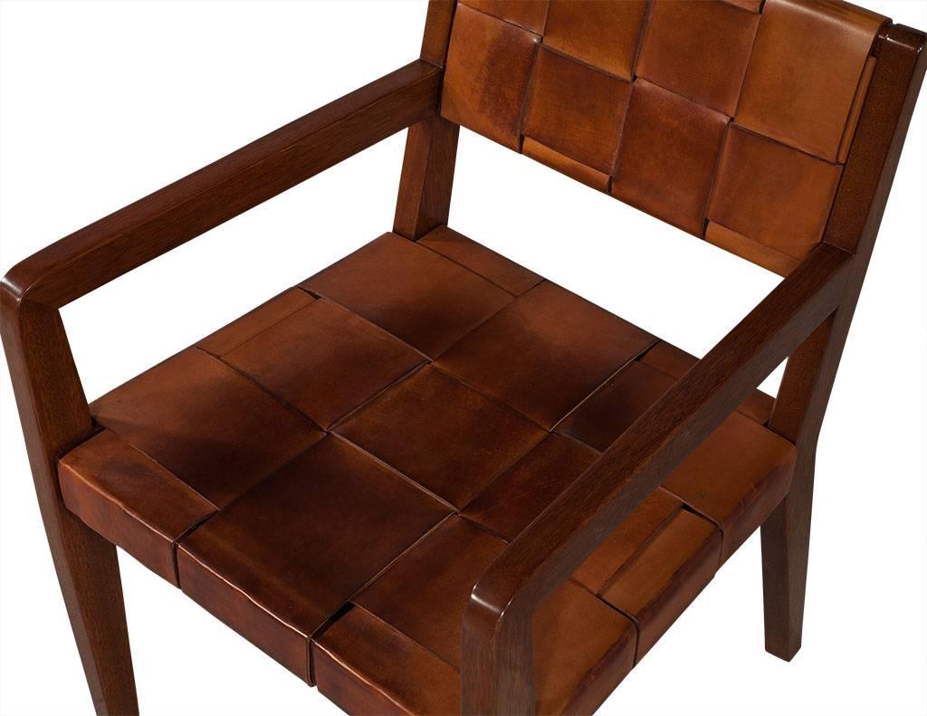 Safari Woven Leather Arm Desk Chair 2