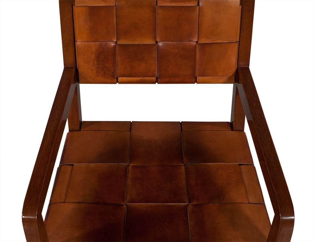 Safari Woven Leather Arm Desk Chair 3