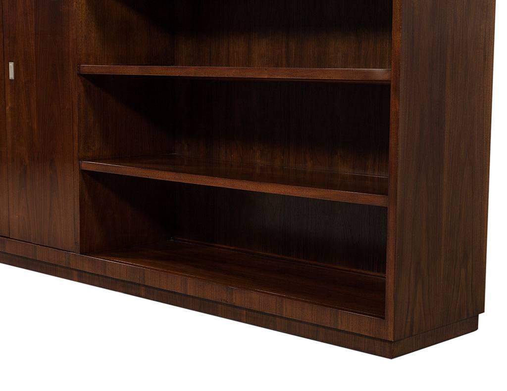 Modern Hollywood Rosewood Bookcase Cabinet In Excellent Condition In North York, ON