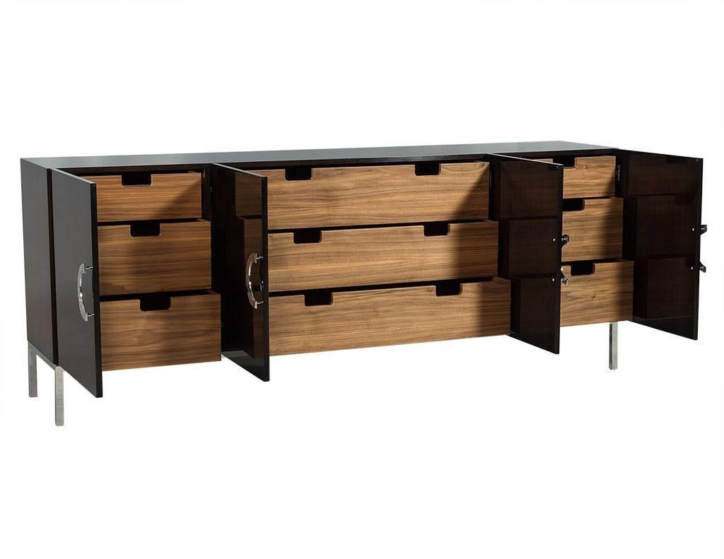 Canadian Carrocel Custom Modern Walnut Sideboard For Sale