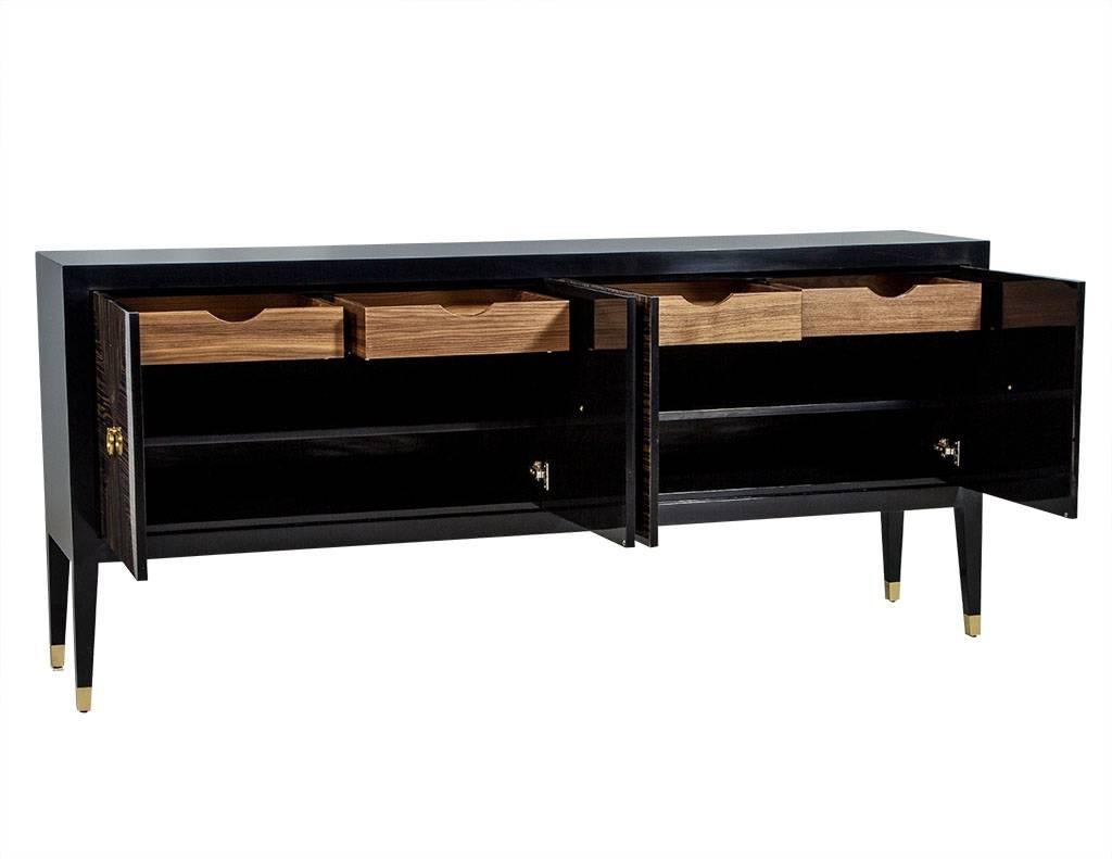 Canadian Carrocel Custom Macassar Modern Sideboard Buffet For Sale