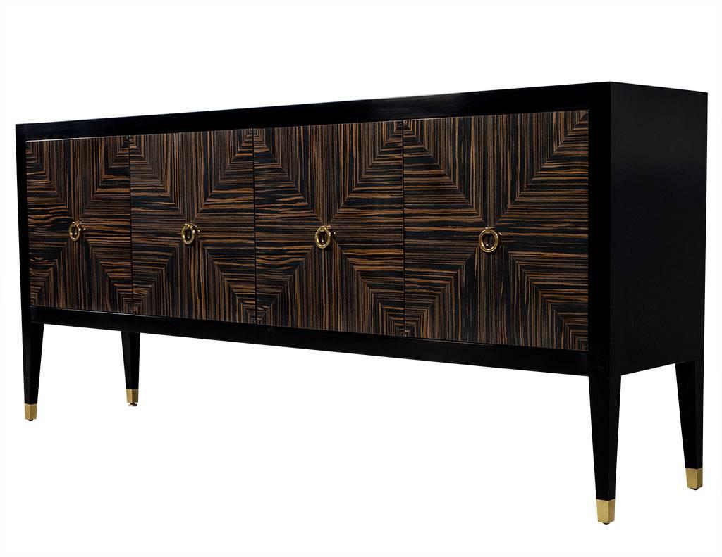 Contemporary Carrocel Custom Macassar Modern Sideboard Buffet For Sale