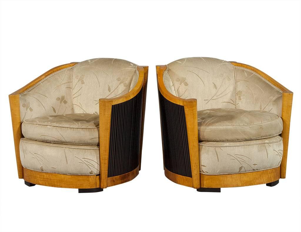 Mid-20th Century Vintage French Art Deco Parlor Set , Sofa and Two Chairs