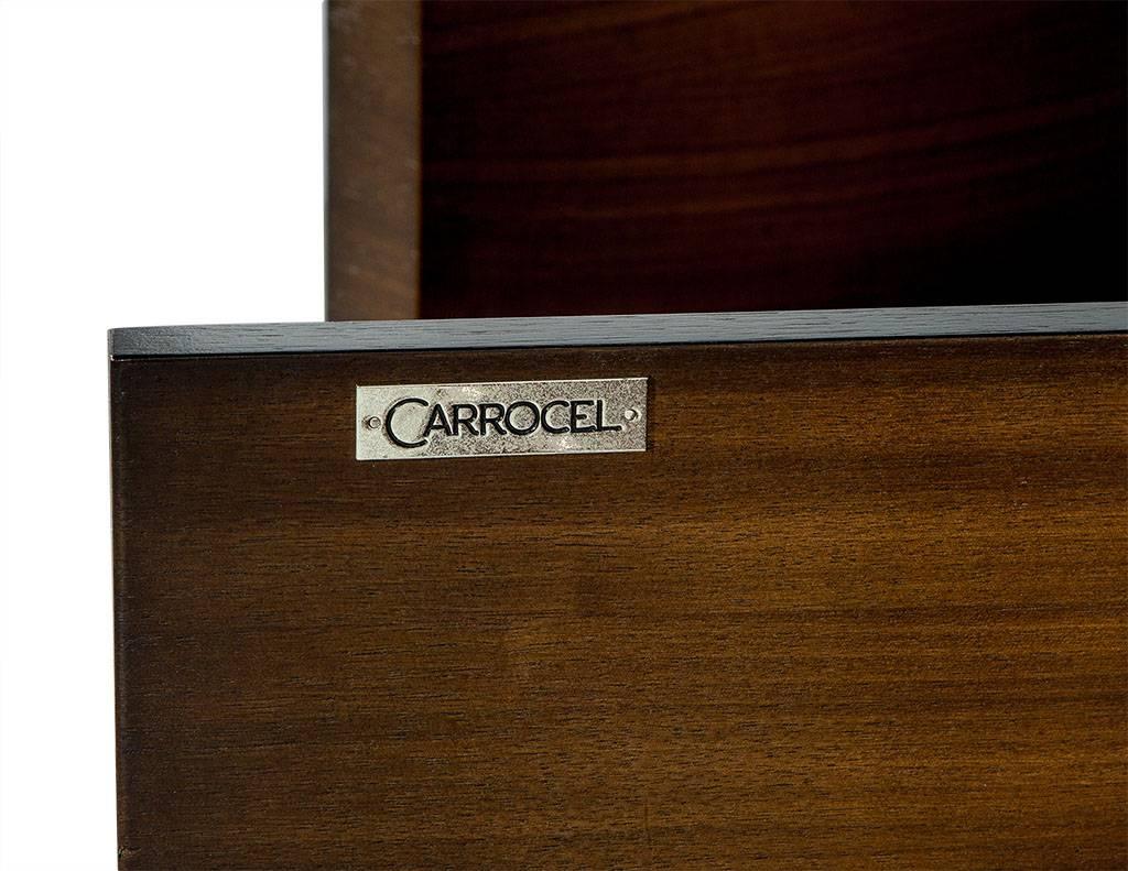 Contemporary Carrocel Custom Art Deco Style Walnut Sideboard Buffet For Sale
