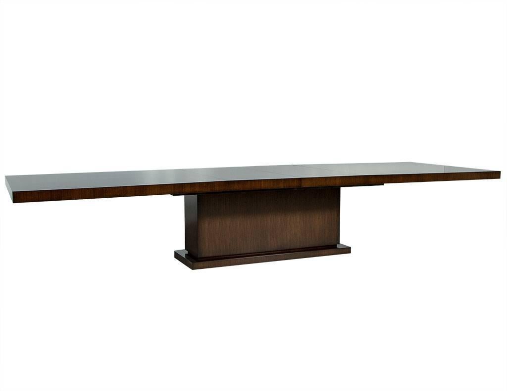 Canadian Carrocel Custom-Made Walnut Art Deco Style Dining Table For Sale