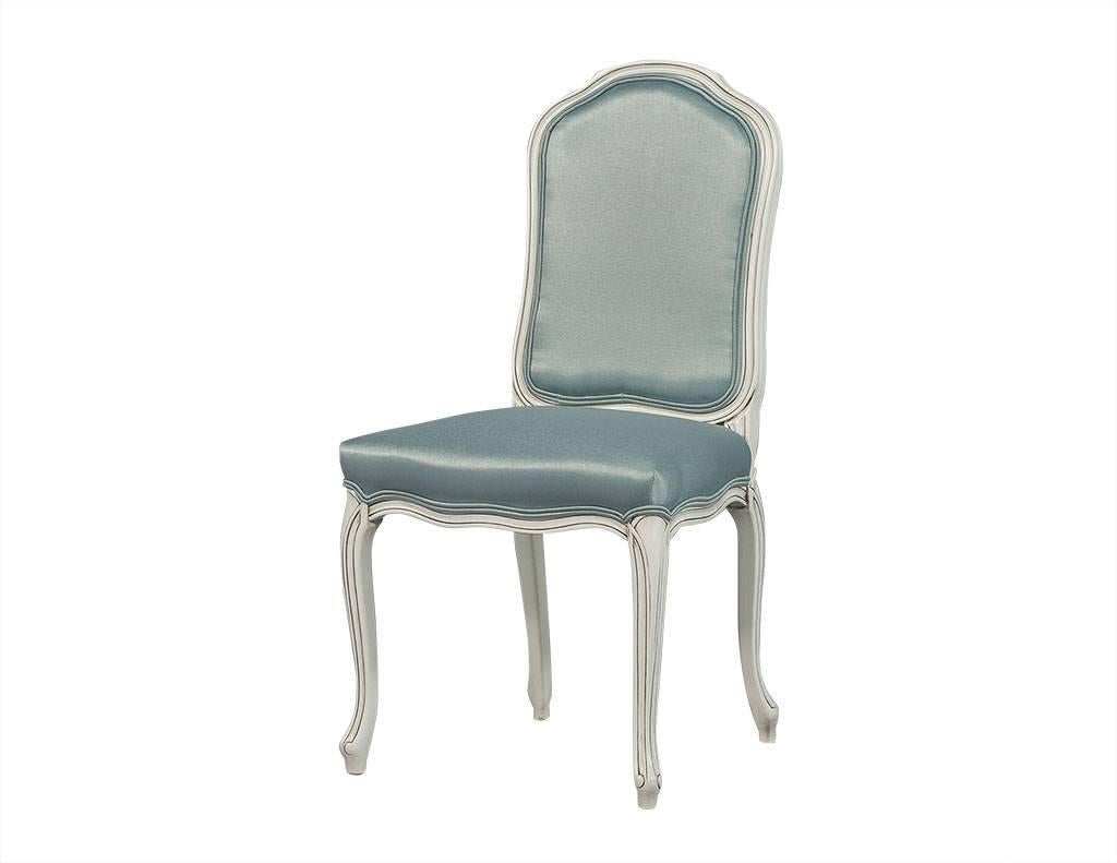 Set of Six Louis XV Style Upholstered Dining Chairs In Excellent Condition In North York, ON