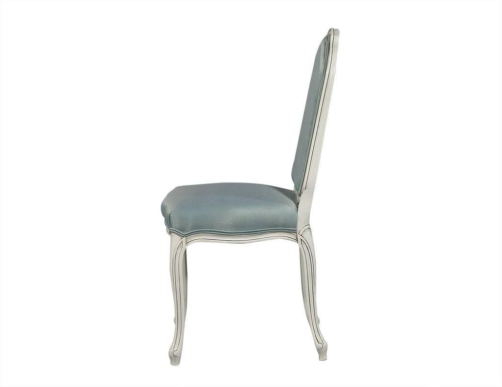 Contemporary Set of Six Louis XV Style Upholstered Dining Chairs