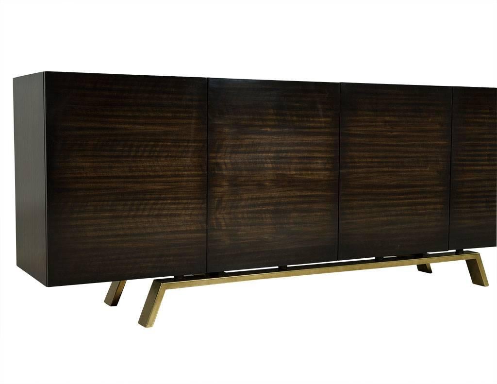 Carrocel Custom-Made Walnut Art Deco Inspired Sideboard Buffet In Excellent Condition In North York, ON
