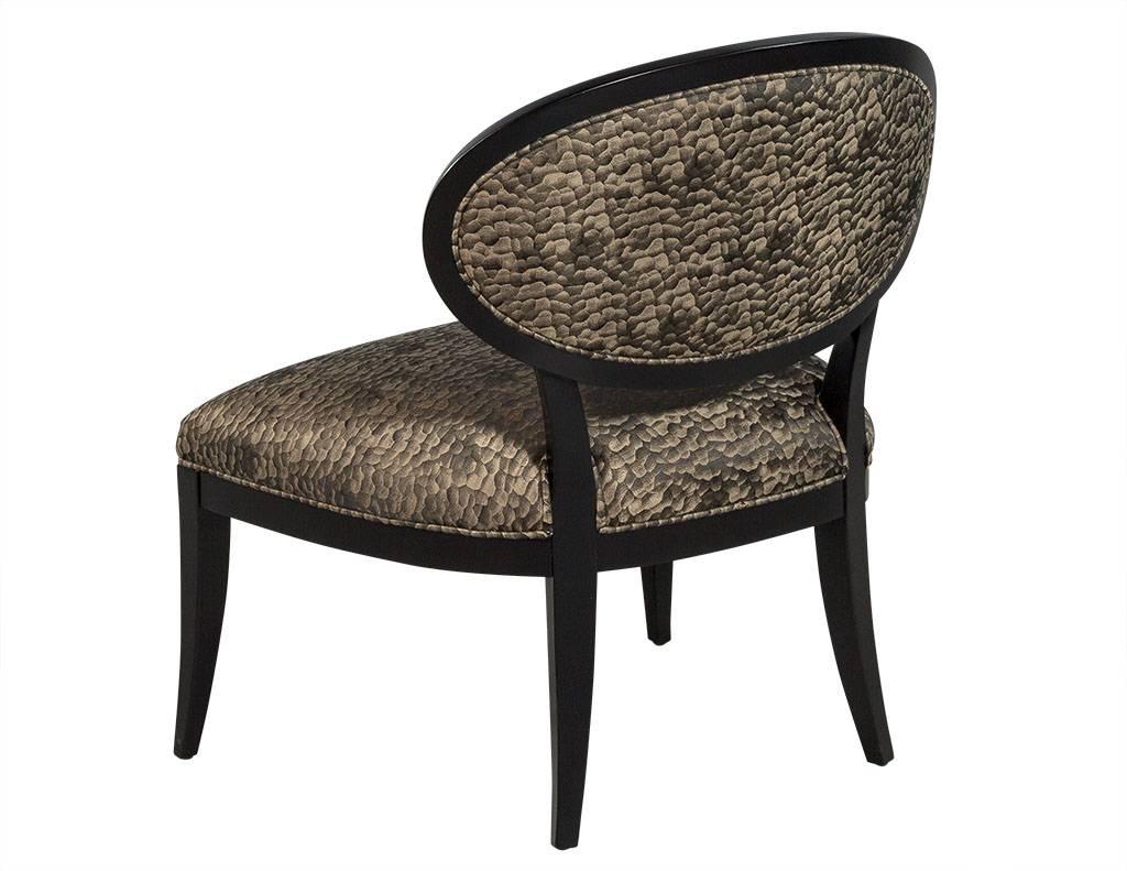 Canadian Pair of Oval Back Accent Chairs