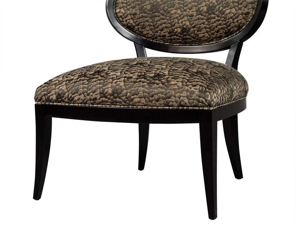 Pair of Oval Back Accent Chairs In Excellent Condition In North York, ON