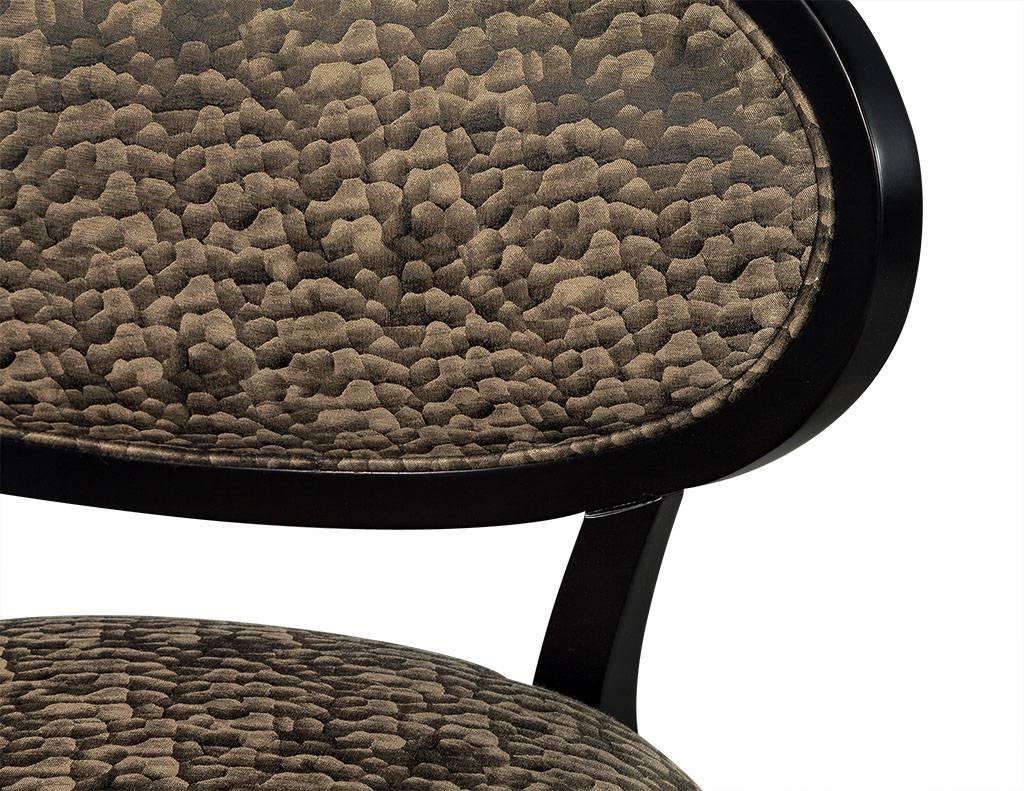 Contemporary Pair of Oval Back Accent Chairs