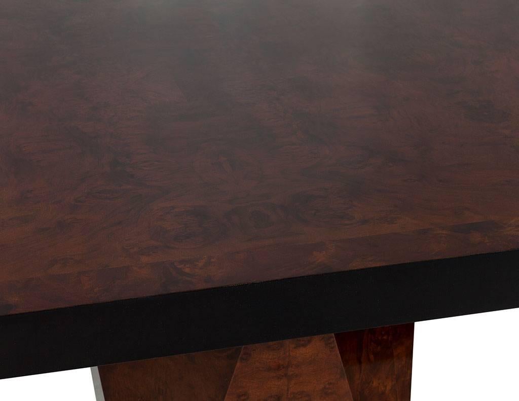 Carrocel Custom Burl Walnut Dining Table with Geometric Base In New Condition For Sale In North York, ON