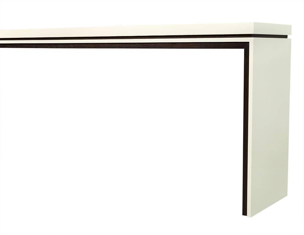 Modern Carrocel Custom Lacquered Console Table with Zebra Wood Interior