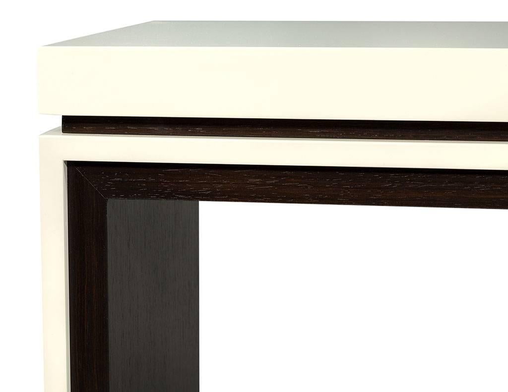 Carrocel Custom Lacquered Console Table with Zebra Wood Interior In New Condition In North York, ON