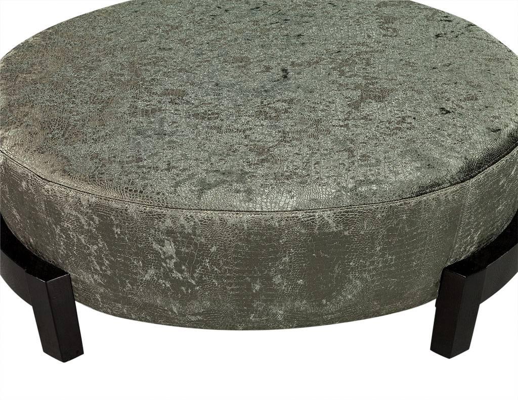 Animal Motif Velvet Oval Ottoman In Excellent Condition In North York, ON