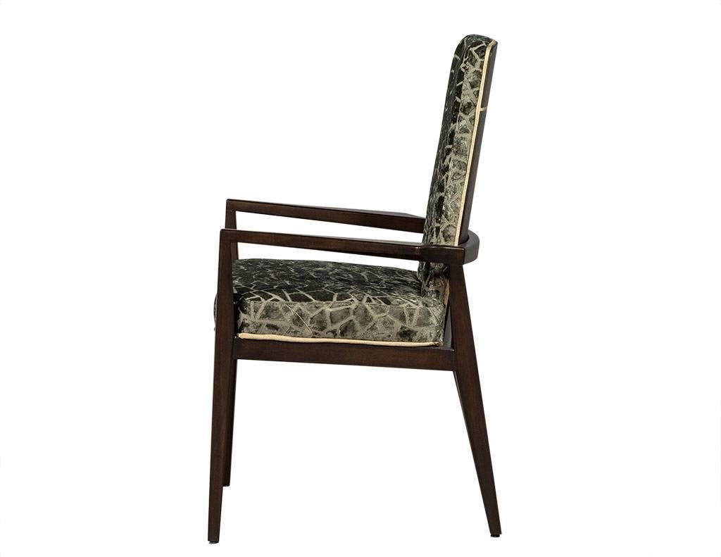 American Pair of Vintage Crackled Velvet Arm Chairs