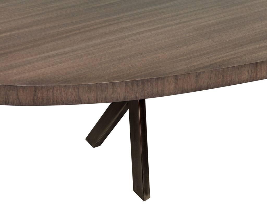 Custom Modern Walnut Oval Dining Table 2