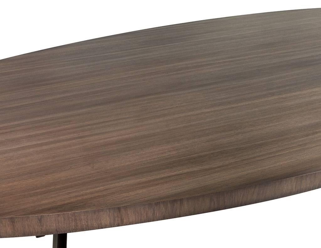 Custom Modern Walnut Oval Dining Table 1